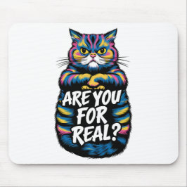君は不機嫌実在なおもしろい猫か マウスパッド