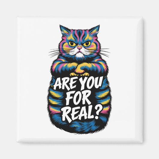 君は不機嫌実在なおもしろい猫か マグネット (正面)