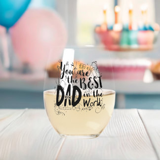 君は世界最高ののワイングラスのパパ ステムなしワイングラス