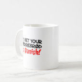 君は僕がデンマーク人だと思って笑い顔をするね コーヒーマグカップ (正面左)