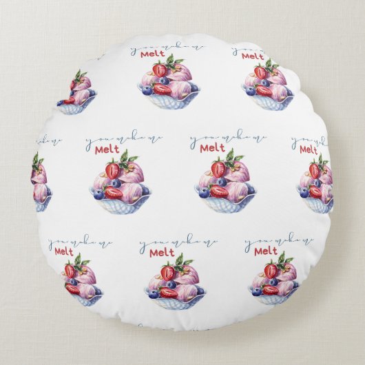 君は僕にアイスクリームをメルトメイクさせる ラウンドクッション (正面)
