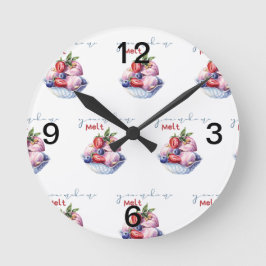 君は僕にアイスクリームをメルトメイクさせる ラウンド壁時計