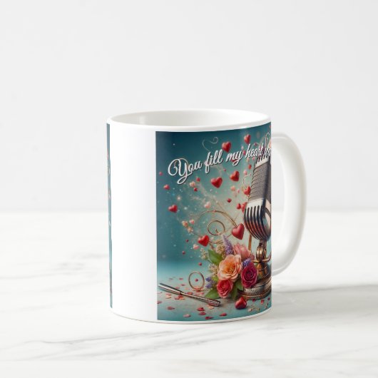 君は僕のハートにソングマグを塗る コーヒーマグカップ (正面右)