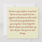 君は僕のハートの中に特別の場所がある ノートカード (裏面)