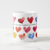 君は僕のハートをありとあらゆる色に塗り替えた ジャンボコーヒーマグカップ (正面)