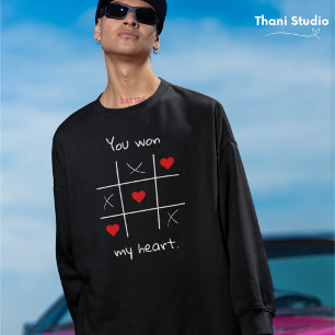 君は僕のハートTic-Tac-Toe Valentineおもしろい'sを獲得した スウェットシャツ