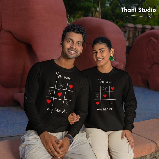 君は僕のハートTic-Tac-Toe Valentineおもしろい'sを獲得した スウェットシャツ