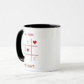 君は僕のハートTic-Tac-Toe Valentineおもしろい'sを獲得した マグカップ (正面左)