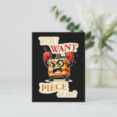 君は僕の一枚が欲しい。怒おもしろい菓子 ポストカード (スタンド正面)