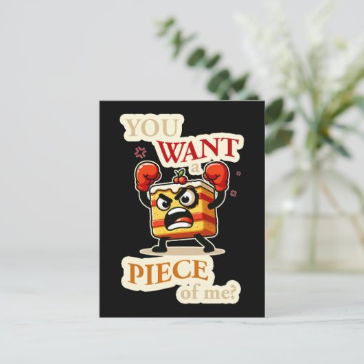 君は僕の一枚が欲しい。怒おもしろい菓子 ポストカード (スタンド正面)