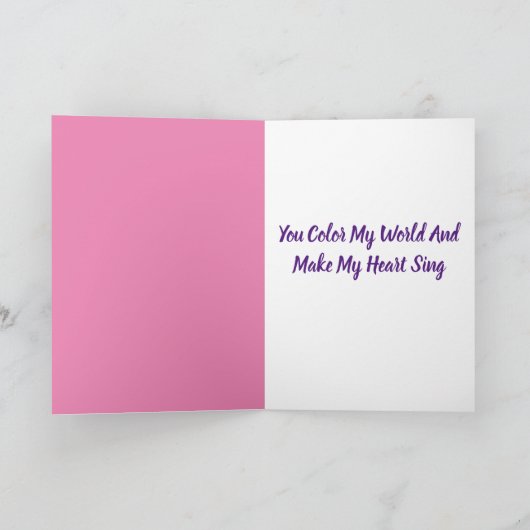 君は僕の世界に色をつけて僕のハートを歌わせる カード (内部)