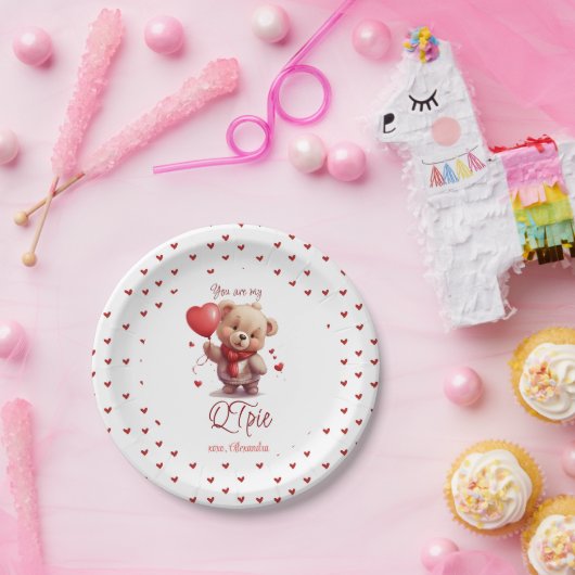君は僕の内輪だ |可愛いテディベアバレンタインデー ペーパープレート (パーティー)