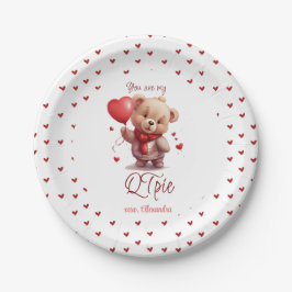 君は僕の内輪だ |可愛いテディベアバレンタインデー ペーパープレート