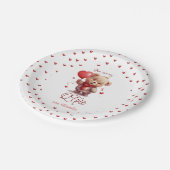 君は僕の内輪だ |可愛いテディベアバレンタインデー ペーパープレート (アングル)