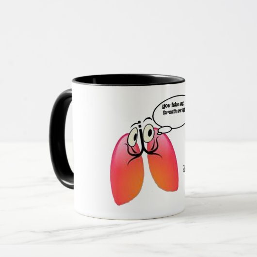 君は僕の息を飲遠くにんで薬を飲む マグカップ (正面左)