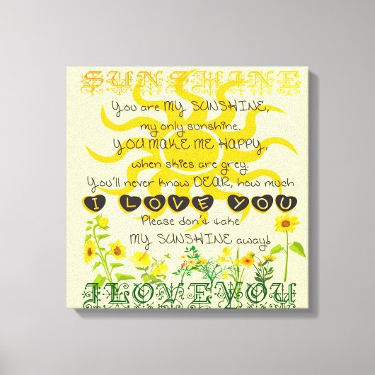 君は僕の日光だ。 キャンバスプリント (正面)