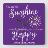 君は僕の日差しが照ると紫になる スクエア壁時計 (正面)