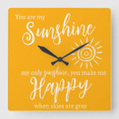 君は僕の日差しだから蜜柑の事が好い スクエア壁時計 (正面)