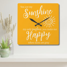 君は僕の日差しだから蜜柑の事が好い スクエア壁時計