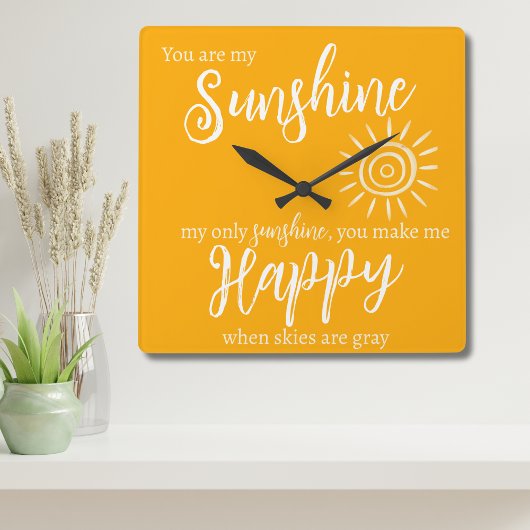 君は僕の日差しだから蜜柑の事が好い スクエア壁時計