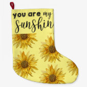 君は僕の日照明黄色のひまわりだ ラージクリスマスストッキング (正面)