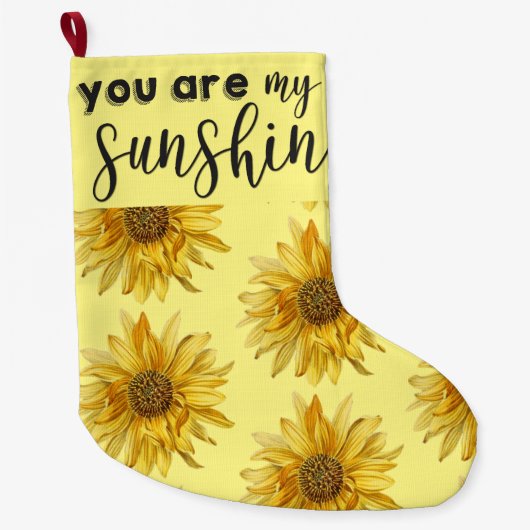 君は僕の日照明黄色のひまわりだ ラージクリスマスストッキング (正面)
