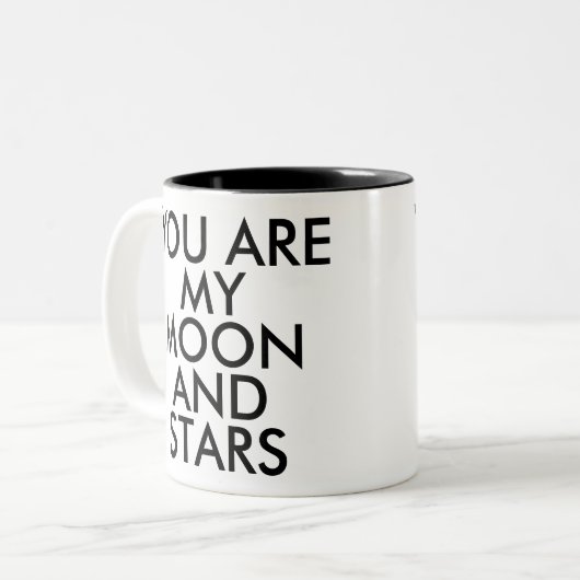 君は僕の月で星のマグだ |バレンタインデーのプレゼント ツートーンマグカップ (正面左)