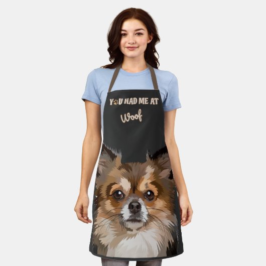 君は僕の災難だ |ポメラニア犬愛犬家 エプロン (着用した状態)