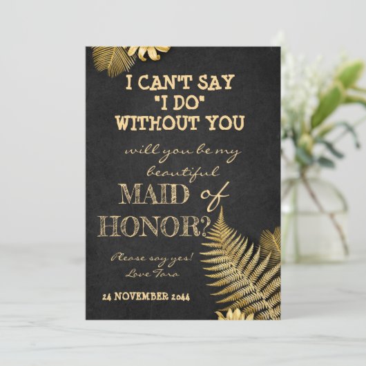 君は僕の花嫁の付き添いのカード黒と金色の 招待状 (スタンド正面)