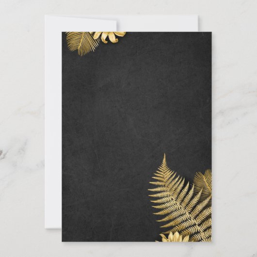 君は僕の花嫁の付き添いのカード黒と金色の 招待状 (裏面)