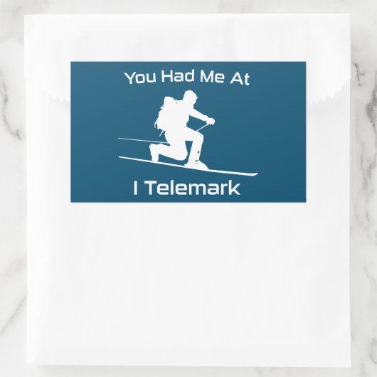 君は僕をテレマークスキーに連れて行ってくれた 長方形シール (バッグ)