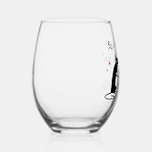 君は僕をメルロおもしろいーで飲んだ ステムなしワイングラス (右)