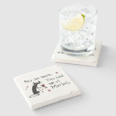 君は僕をメルロおもしろいーで飲んだ ストーンコースター (横)