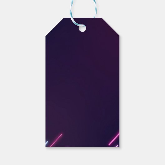 君は入った?ネオンアーケードゲームズボーイ誕生日 ギフトタグ (裏面)