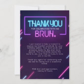 君は入った?ネオンアーケードゲームズボーイ誕生日 サンキューカード (正面)