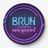 君は入った？ネオンアーケードゲームズボーイ誕生日 ペーパープレート (正面)