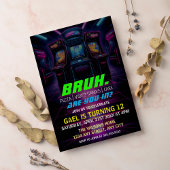 君は入った?ネオンアーケードゲームズボーイ誕生日 招待状