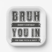 君は入った？プールパーティー10代のボーイ誕生日 ペーパープレート (正面)