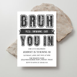 君は入った？プールパーティー10代のボーイ誕生日 招待状