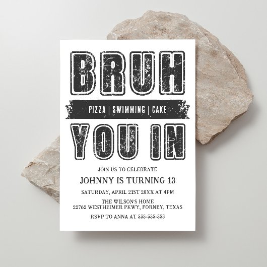 君は入った?プールパーティー10代のボーイ誕生日 招待状