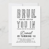 君は入った？10代の若者10代のボーイバースデーパーティー 招待状 (正面)