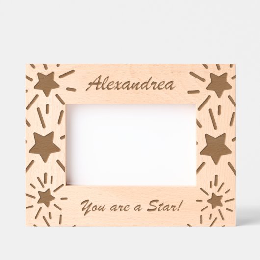 君は台本は木エレガントでモダンある レーザー彫刻フレーム (正面)