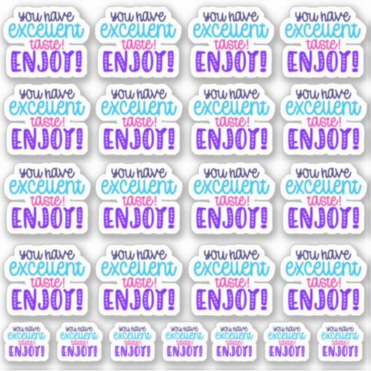 君は味が好い楽しむ!ビニールシール シール (正面)