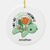 君は多肉質素晴らしの亀だ セラミックオーナメント (裏面)