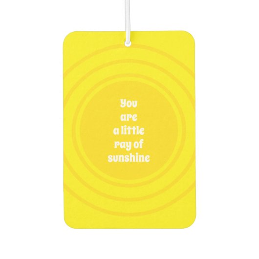 君は太陽の光の小さな黄色い太陽のカスタム カーエアーフレッシュナー (正面)