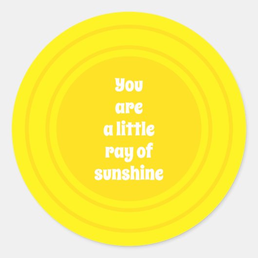 君は太陽の光の小さな黄色い太陽のカスタム ラウンドシール (正面)