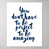 君は完璧である必要はない、ネイビーやる気を起こさせる ポスター (正面)