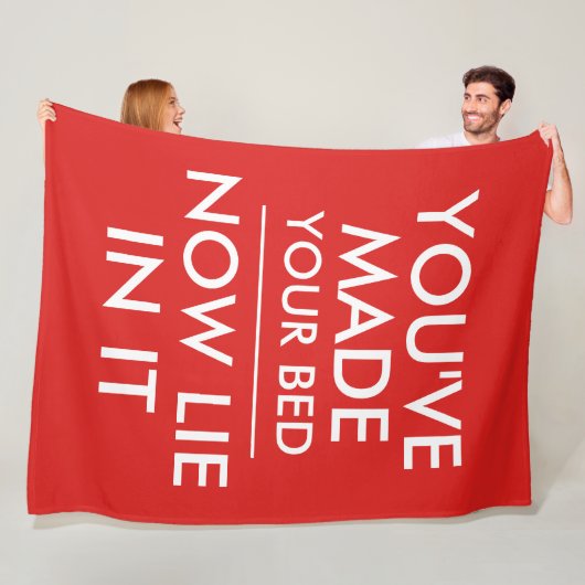 君は寝床に寝かせたねおもしろい フリースブランケット (インサイチュ)