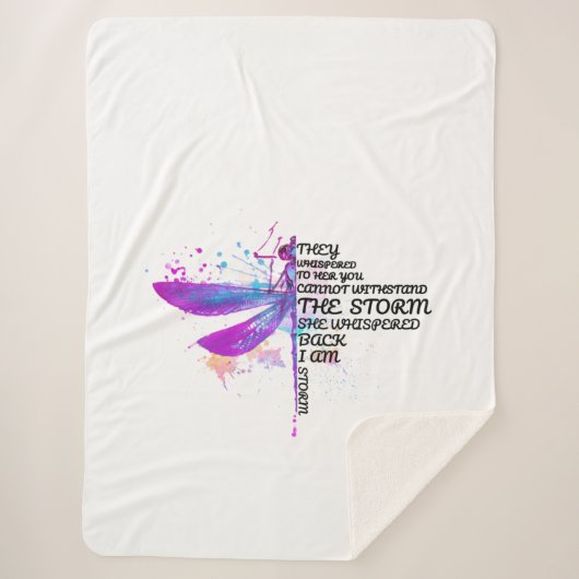 君は嵐に耐えられぬと彼らは彼女にささやいた シェルパブランケット (正面)