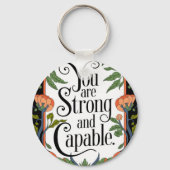君は強くて有能な感動的引用文 キーホルダー (裏面)